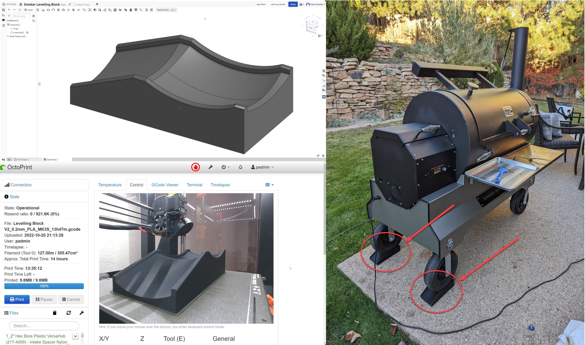 3D Printed Smoker Leveling Blocks